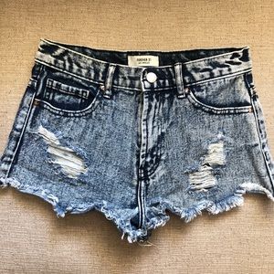 High- Waisted Jean Shorts